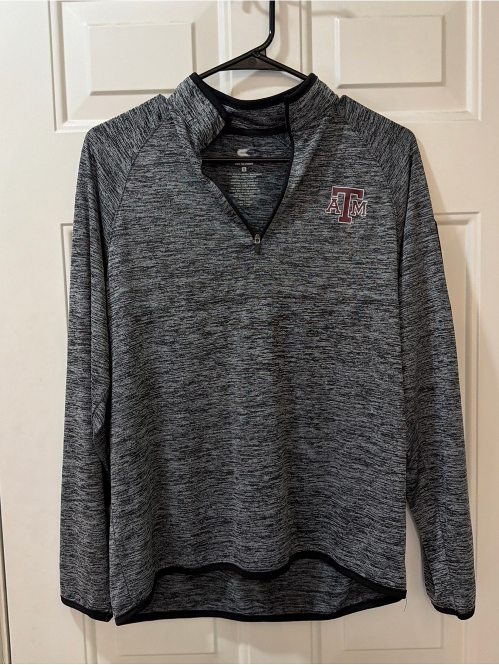 Texas A&M Pullover Jacket Mens 1/2 Zip Sz Small Gray/Black